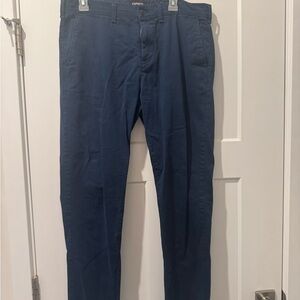 Express Blue Chinos Sleek Modern Fit